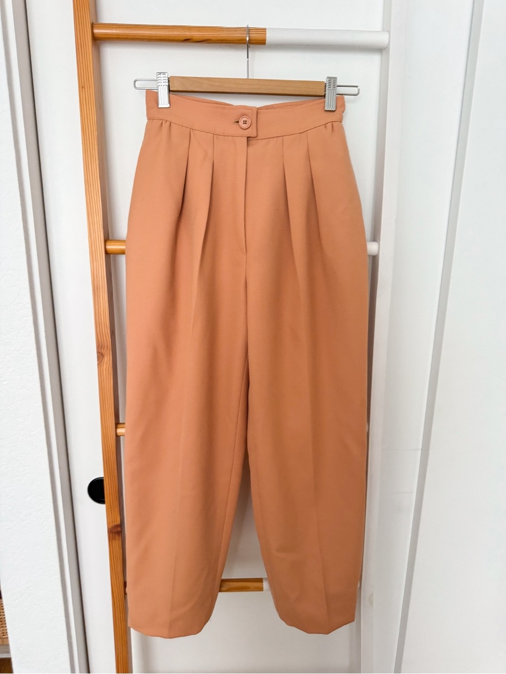 Vintage Valentino Boutique Peach High Waist Pleated Trousers Pants Size 4